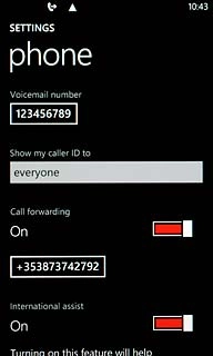 Press the indicator next to Call forwarding to turn off the function.