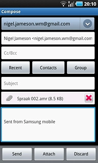 Press Send when you've finished your email message.