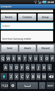 Press Subject.Key in a subject for the email message.