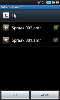 When the box next to a file is ticked (V), it's selected.