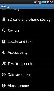 Press Locale and text.