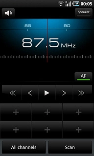 Press the search icon (a double arrow pointing right or left).The radio searches for channels in the selected direction and stops when a channel is found.