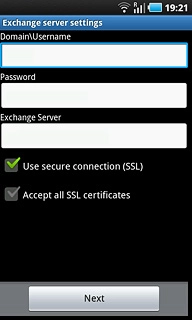 Press Use secure connection (SSL) to turn SSL encryption on or off.