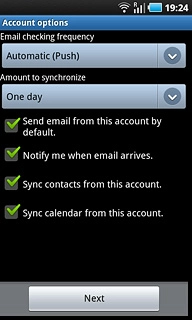 Press Email checking frequency.