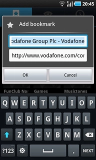 Press OK to save the bookmark.