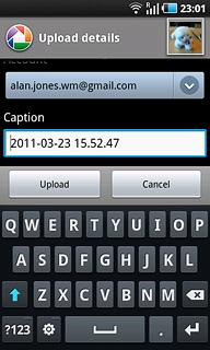 Key in text for the picture.Press Upload.