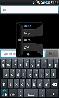Press the required word to insert it.