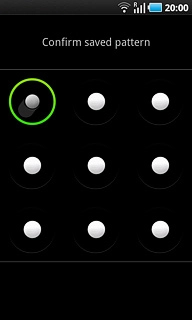 Press and drag a point to connect the points in the existing phone lock code.