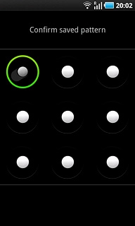 Press and drag a point to connect the points in the existing phone lock code.