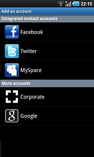 Press the required social network or the required email account.