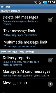 Press Delivery reports below Text message (SMS) settings to turn the function on or off.
