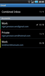 Press the required email account.