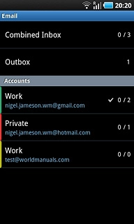 Press the required email account.