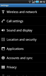 Press Wireless and network.
