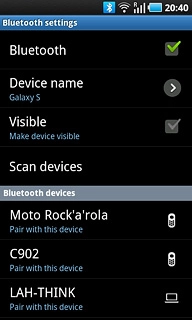 Press the required Bluetooth device.