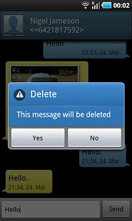 Press Yes to confirm.