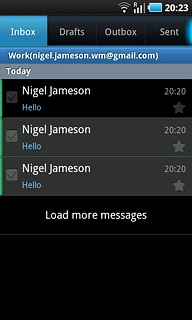 Press and hold the required email message until a pop-up menu is displayed.
