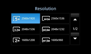 Press the required resolution.