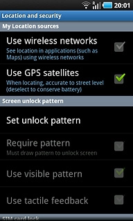 When the box next to the menu item is empty, use of phone lock code is turned off.