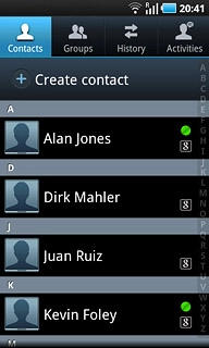 Press the Contacts tab.