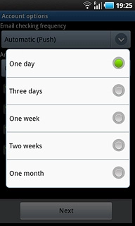 Press the required setting.