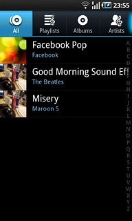 Go to the required audio file or playlist.Press the required audio file or the required playlist.