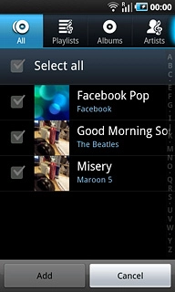 Press the required audio files to tick them.
