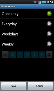 Press the required setting.