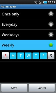 When a day is displayed on a blue background, it's selected.