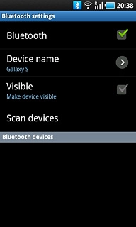 Press Scan devices.Your phone now searches for devices and after a moment, a list of Bluetooth devices within range is displayed.