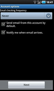Press the drop down list below Email checking frequency.