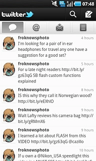 You can now use the application.Please note that Twitter isn't part of the original application package and therefore only a general description is given here.You have a number of options, such as:Write status updatesView status updates from people you followView messages sent directly to youTurn status updates on or off