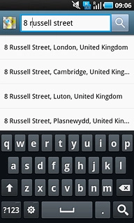 Press the required destination.