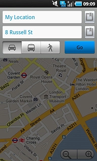 Press the required form of transportation next to Go.