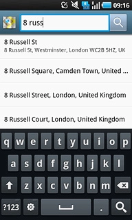 Key in the required destination.Results matching what you key in are displayed.Press the required destination.