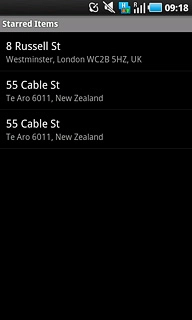 Press the required destination.