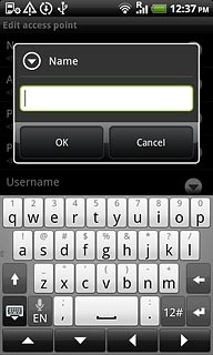 Key in Vodafone Internet and press OK.