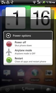 Press Airplane mode.Depending on the current setting, flight mode is now turned on or off.