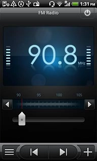 Press the indicator at the centre of the display and drag it right or left to select the required frequency.