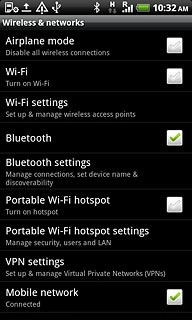 When the box next to the menu item is ticked (V), the function is turned on.