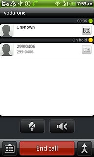Your calls are displayed on a list and the call on hold is indicated by On hold.Press the required call to select it.