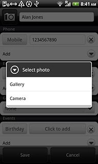 To use a saved picture:Press Gallery.