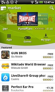 To search by application name:Press the search icon.