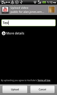 Key in a text for the video clip.Press Upload.