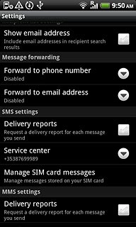 Press Delivery reports below MMS settings to turn the function on or off.