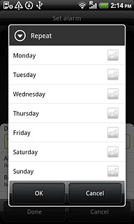 Press the required days to select them.