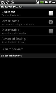 Press Bluetooth to turn on Bluetooth.