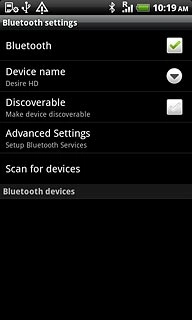 Press Dicoverable to turn Bluetooth visibility on or off.