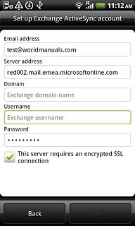 Press the field below Username and key in the username.