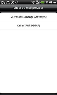 Press Microsoft Exchange ActiveSync.